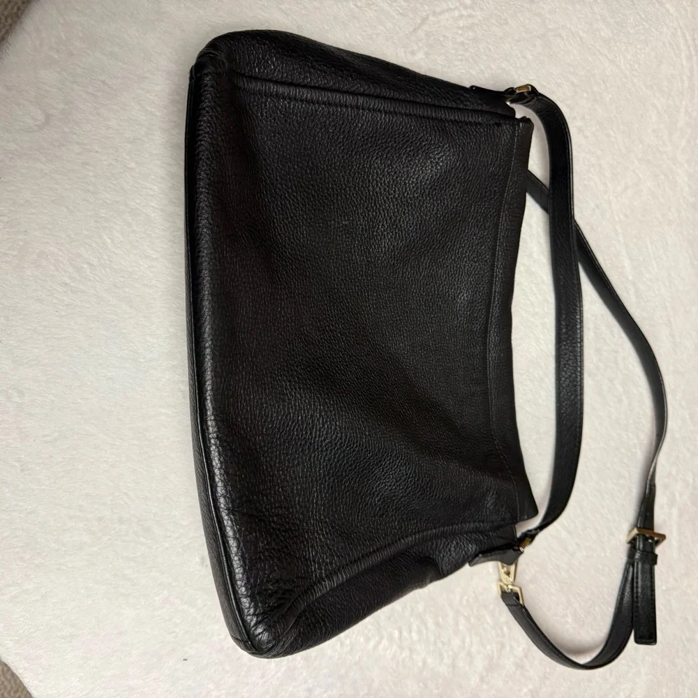 Kate Spade Black Leather large tote/  Shoulder Bag pink interior